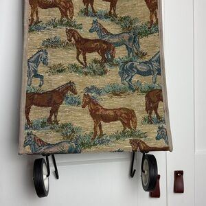 Vintage Horse Tapestry Rolling Tote Bag – 22”x14” grocery thrift bag roller bag